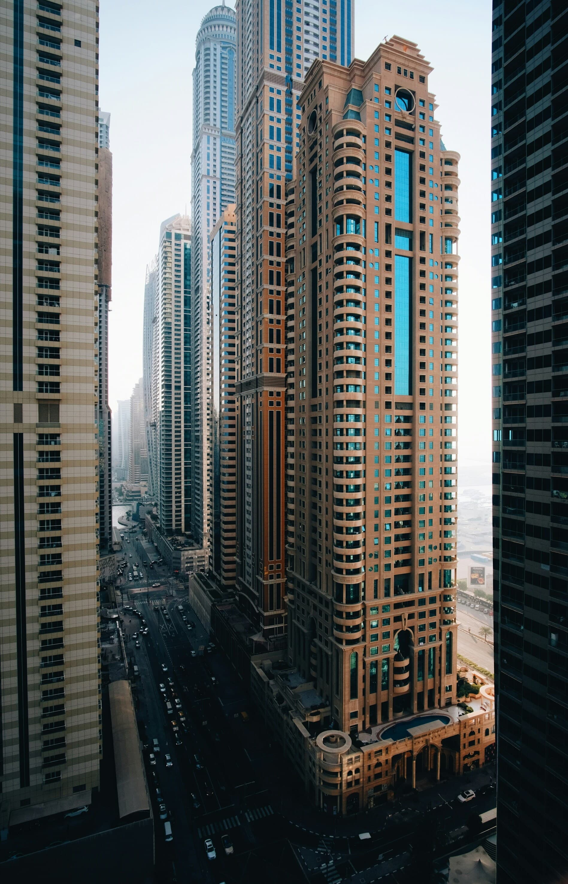 Dubai Marina tower — being scanned